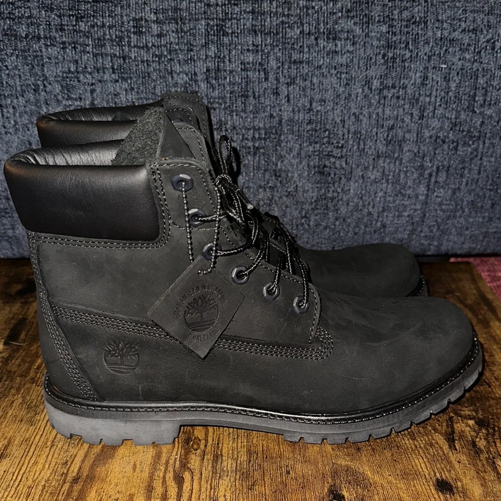 Timberland Premium 6-Inch Waterproof Boots - Black Nubuck - Mens 11